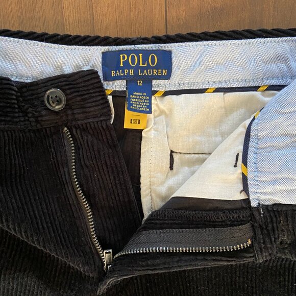 Ralph Lauren Polo Boys Straight Black Cords - Size 12 - Picture 3 of 5